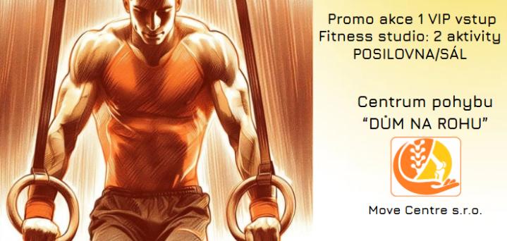 Voucher Promo akce 1 VIP vstup Fitness studio: 2 aktivity POSILOVNA/SÁL